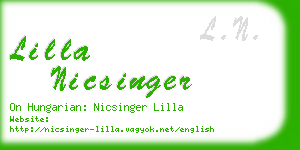lilla nicsinger business card